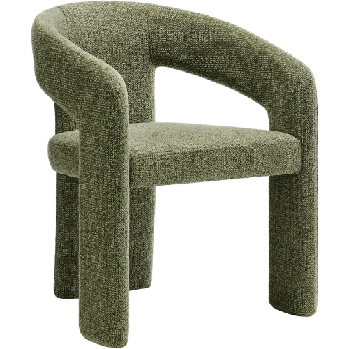Oslo Barrel Dining Accent Chair in Leaf Green Fabric