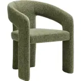 Oslo Barrel Dining Accent Chair in Leaf Green Fabric