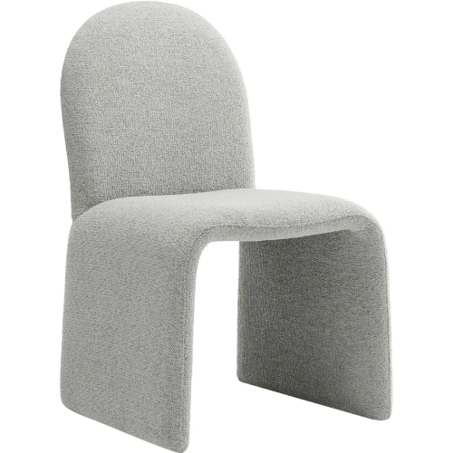 Junia Arch Armless Dining Chair in Dove Gray Boucle Fabric