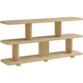 Lyle Sculptural 2 Tier Bookcase in Natural Wood Finish