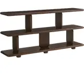 Lyle Sculptural 2 Tier Bookcase in Walnut Wood Finish