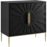 Awaken 35" Accent Cabinet in Black Finish Wood Veneer & Gold Metal