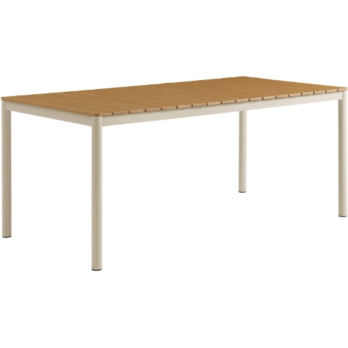 Finn 71" Outdoor Dining Table in Aluminum & Faux Wood