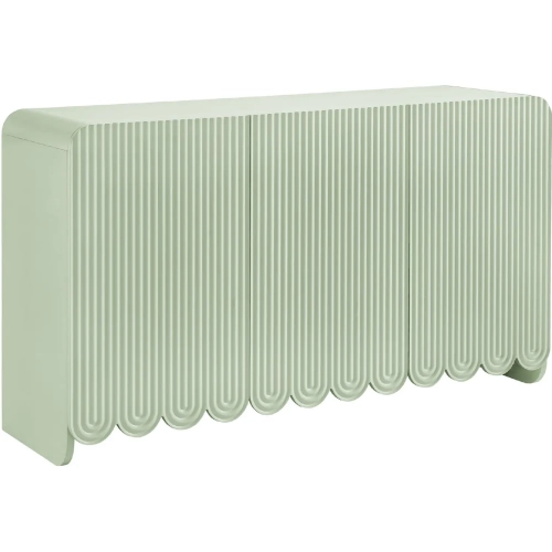 Dahlia Fluted & Scalloped Sideboard Storage Cabinet in Sage Green