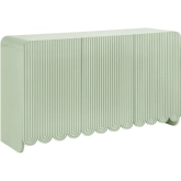Dahlia Fluted & Scalloped Sideboard Storage Cabinet in Sage Green