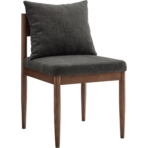 Remington Dining Chair in Wood & Charcoal Gray Fabric