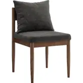 Remington Dining Chair in Wood & Charcoal Gray Fabric