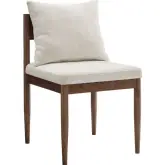 Remington Dining Chair in Wood & Salt White Fabric
