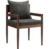 Remingto Dining Arm Chair inn Wood & Charcoal Gray Fabric