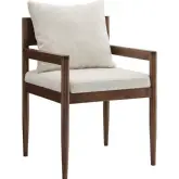Remingto Dining Arm Chair inn Wood & Salt White Fabric