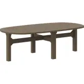 Saratoga Oval Outdoor Coffee Table in Weathered Gray Teak