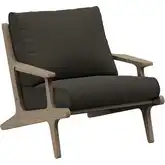 Saratoga Outdoor Arm Chair in Teak & Gray Fabric