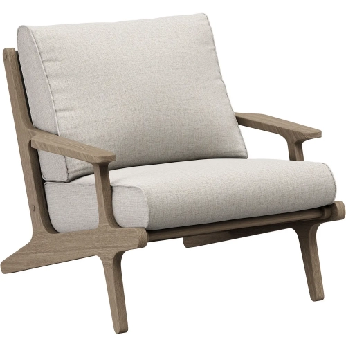 Saratoga Outdoor Arm Chair in Teak & Brown Fabric