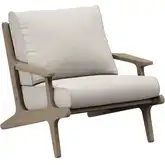 Saratoga Outdoor Arm Chair in Teak & Brown Fabric