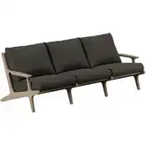 Saratoga Outdoor Sofa in Teak & Gray Fabric