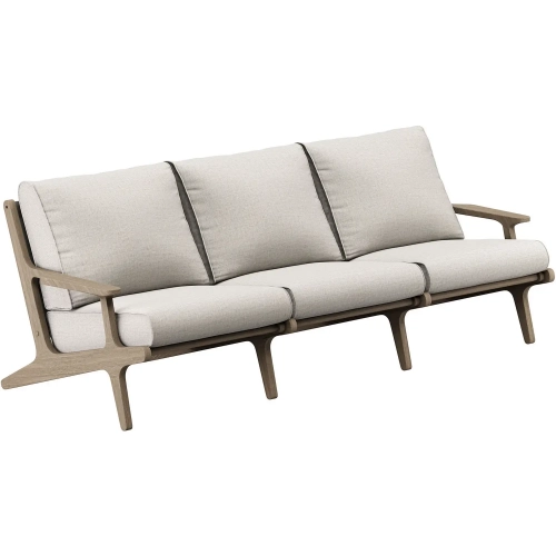Saratoga Outdoor Sofa in Teak & Brown Fabric
