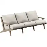 Saratoga Outdoor Sofa in Teak & Brown Fabric