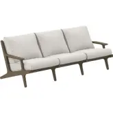 Saratoga Outdoor Sofa in Weathered Gray Teak & White Fabric