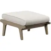 Saratoga Outdoor Ottoman in Teak & Brown Fabric