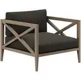 Northlake Outdoor Arm Chair in Teak & Gray Fabric