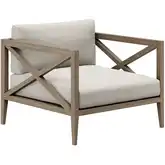 Northlake Outdoor Arm Chair in Teak & Brown Fabric