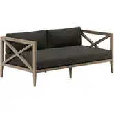 Northlake Outdoor Loveseat in Teak & Gray Fabric