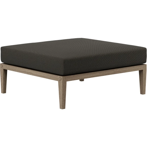 Northlake Outdoor Ottoman in Teak & Gray Fabric