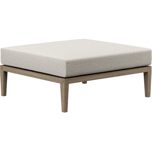 Northlake Outdoor Ottoman in Teak & Brown Fabric