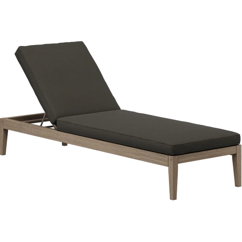 Northlake Outdoor Chaise Lounge in Teak & Gray Fabric