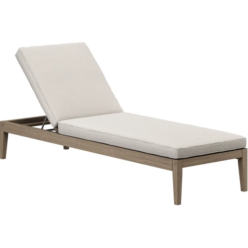 Northlake Outdoor Chaise Lounge in Teak & Brown Fabric