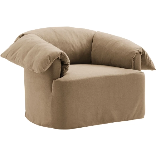 Lark Slipcovered Oversized Arm Chair in Almond Brown Fabric