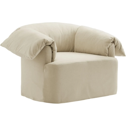 Lark Slipcovered Oversized Arm Chair in Linen White Fabric