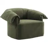 Lark Slipcovered Oversized Arm Chair in Sage Green Fabric