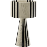 Gia Table Lamp in Striped Black & Natural Handwoven Cotton Thread