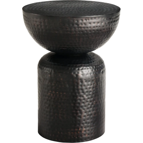 Mella Side Table in Black Hammered Metal