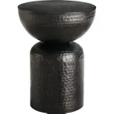 Mella Side Table in Black Hammered Metal