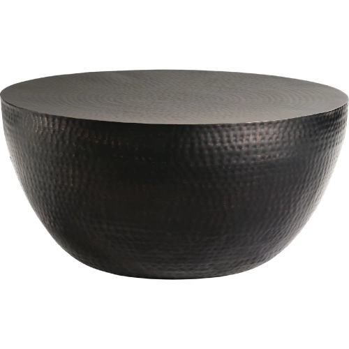 Mella 32" Coffee Table in Black Hammered Metal
