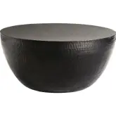 Mella 32" Coffee Table in Black Hammered Metal
