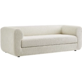 Leif 89" Sofa in Pearl White Fabric Boucle