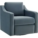 Liora Accent Arm Chair in Cadet Blue Performance Velvet