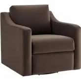 Liora Accent Arm Chair in Chocolate Brown Performance Velvet