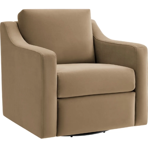 Liora Accent Arm Chair in Taupe Brown Performance Velvet