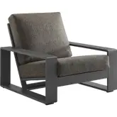 Lirienne Outdoor Accent Chair in Gray Aluminum & Smoke Gray Fabric