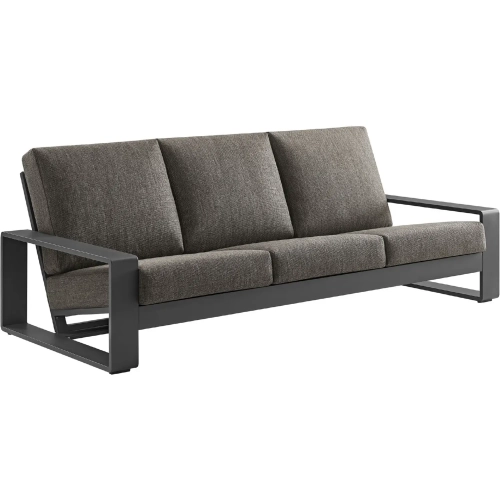 Lirienne Outdoor Sofa in Gray Aluminum & Smoke Gray Fabric