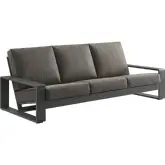 Lirienne Outdoor Sofa in Gray Aluminum & Smoke Gray Fabric