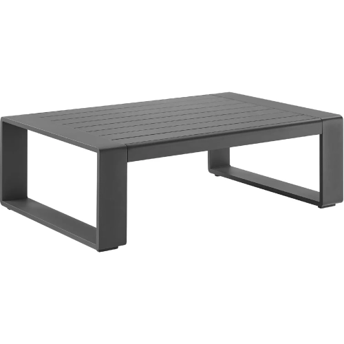 Lirienne Outdoor Coffee Table in Gray Aluminum