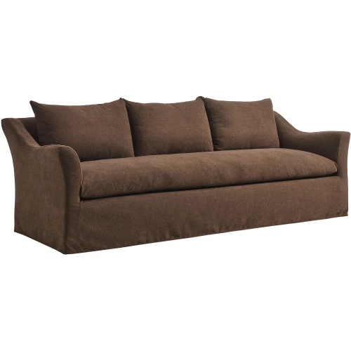 Somerset 92" Slipcovered Sofa in Cocoa Brown