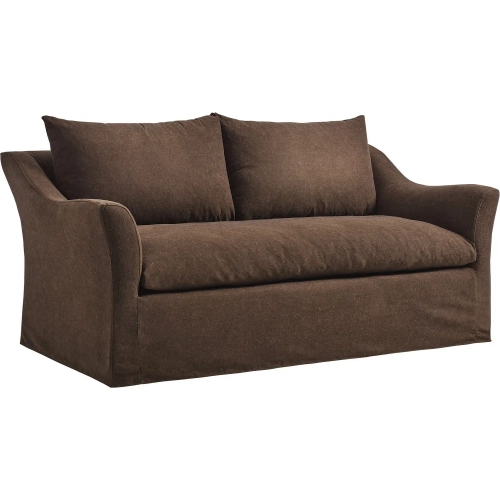 Somerset 70" Slipcovered Loveseat in Cocoa Brown