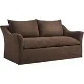 Somerset 70" Slipcovered Loveseat in Cocoa Brown