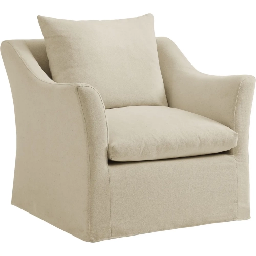 Somerset Slipcovered Accent Arm Chair in Linen White